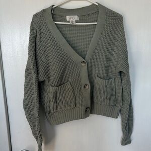 Jessica Simpson Olive Button-Up Cardigan
